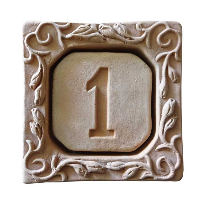 numero civico in terracotta